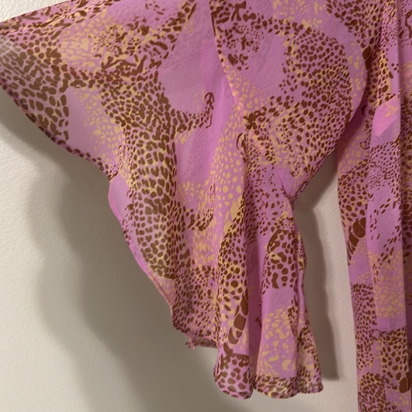 CAbi Pink Leopard Print Button Down Shirt - Picture 9 of 11